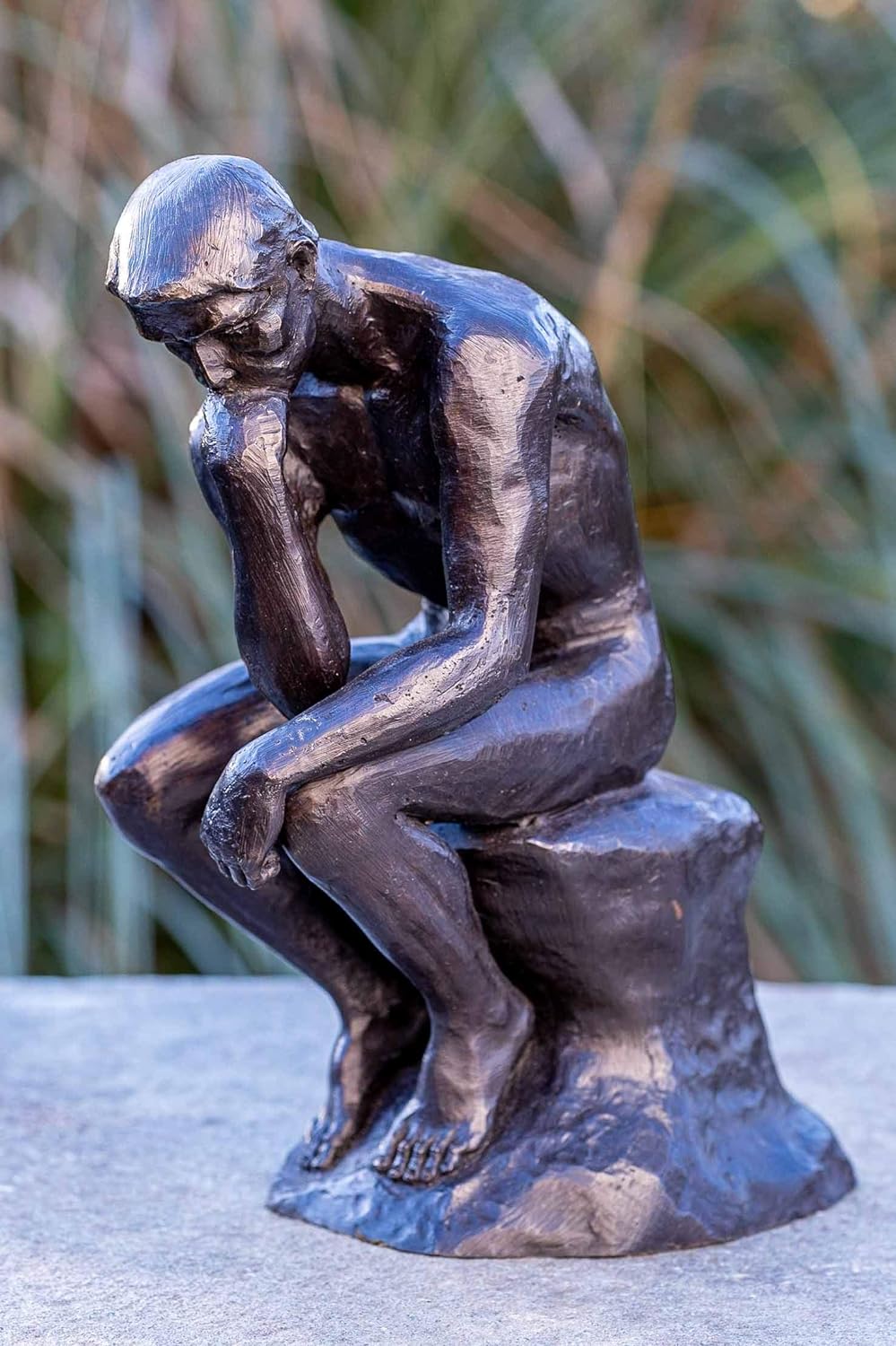 IDYL Bronze-Skulptur Denker von Rodin 29 cm | 29x12x24 cm | Klassische Bronze-Figur handgefertigt |