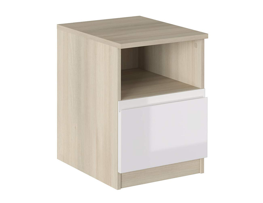 Iconico Home MIK Modern, Nachttisch mit Tagesfach und Schublade mit Rollschienen, mit integriertem G