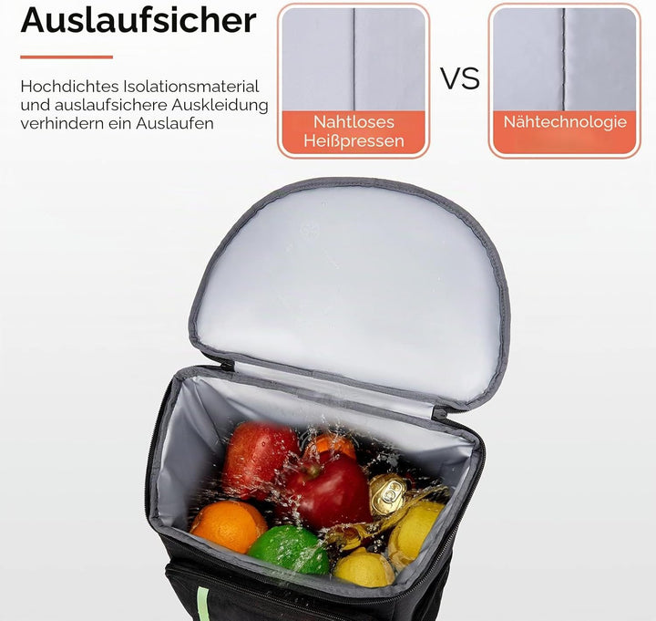 TOURIT 28L Kühler Rucksack Leichter Rucksack mit Flaschenöffner Hält 30 Dosen Schwarz