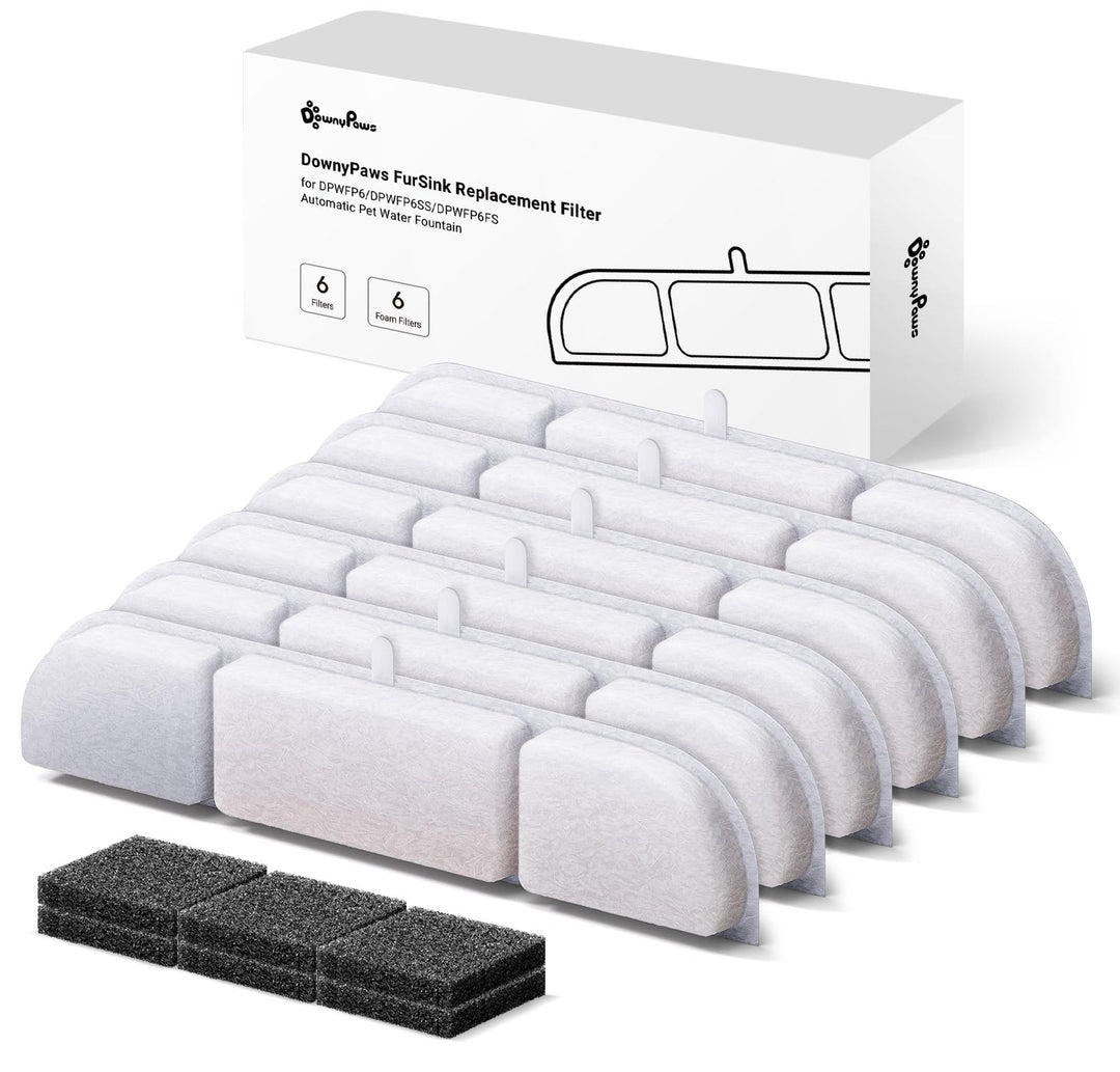 DownyPaws Trinkbrunnen für katze kabellos Filter 6 STK Für DPWFP6 Weiss, Weiss