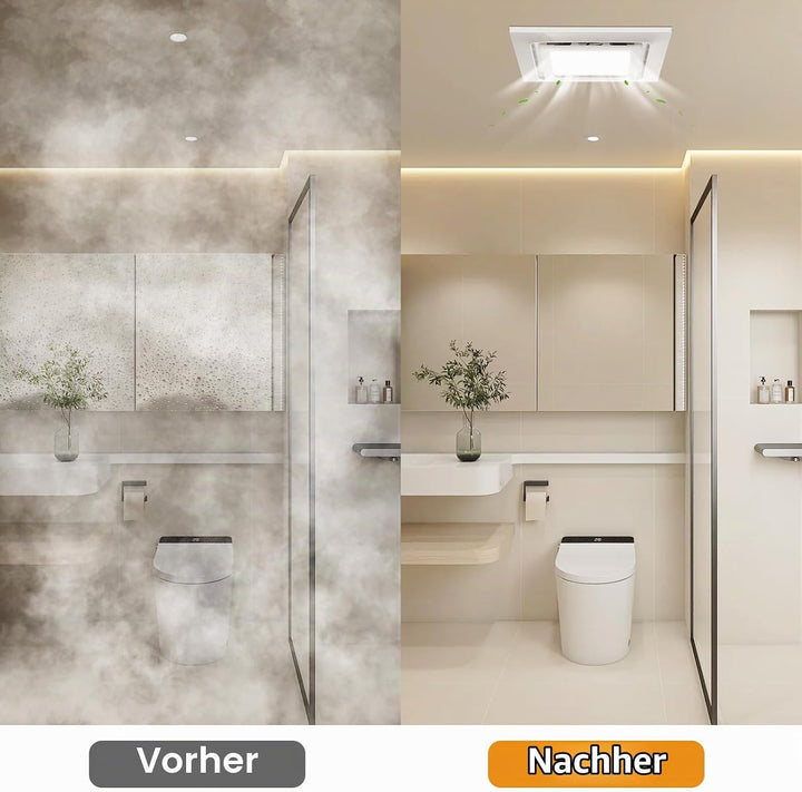 300mm Badlüfter mit LED Licht, Montageöffnung 300mm 12IN, 130 CFM, ultra-leiser 1,0-Sone-Abluftventi