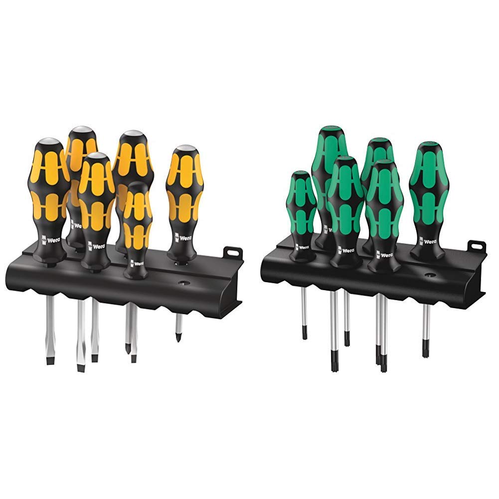 Wera Schraubendrehersatz 932/918/6 Kraftform Plus: Der Schraubmeissel + Rack, 6-teilig, 05018287001