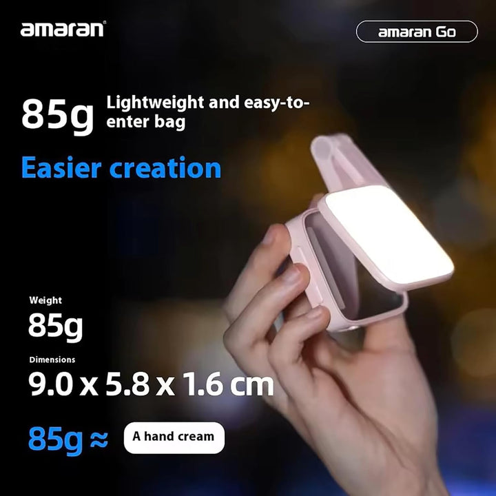 Amaran Go Magnetisches Selfie-Telefon-Licht, Dual-LED-Lichtquelle mit verstellbarem Spiegellicht, CC