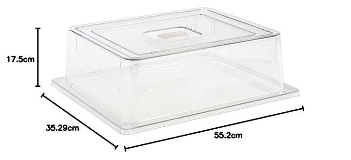 APS 11042 CLEAR GN 1/1 Transparente GN 1/2 Abdeckung, 53 x 32.5 x 9.5 cm