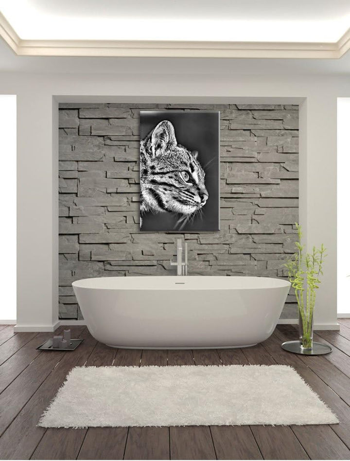 Pixxprint Bengalkatze im Profil als Leinwandbild/Grösse: 100x70 / Wandbild/Kunstdruck/fertig bespann