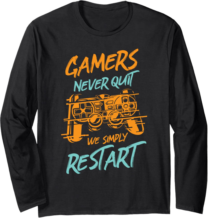 Gamer geben nie auf, wir starten einfach neu - Amusement Vid Langarmshirt