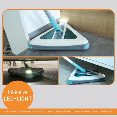 Livington Deeper Sweeper - kabelloser Akku Bodenreiniger mit 4 rotierenden Bürsten - Triangle-Design