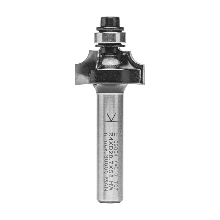 ENT 09804 Viertelstabfräser HW, Schaft (S) 8 mm, Durchmesser (D) 20,7 mm, NL 9,5 mm, R 4 mm, SL 32 m
