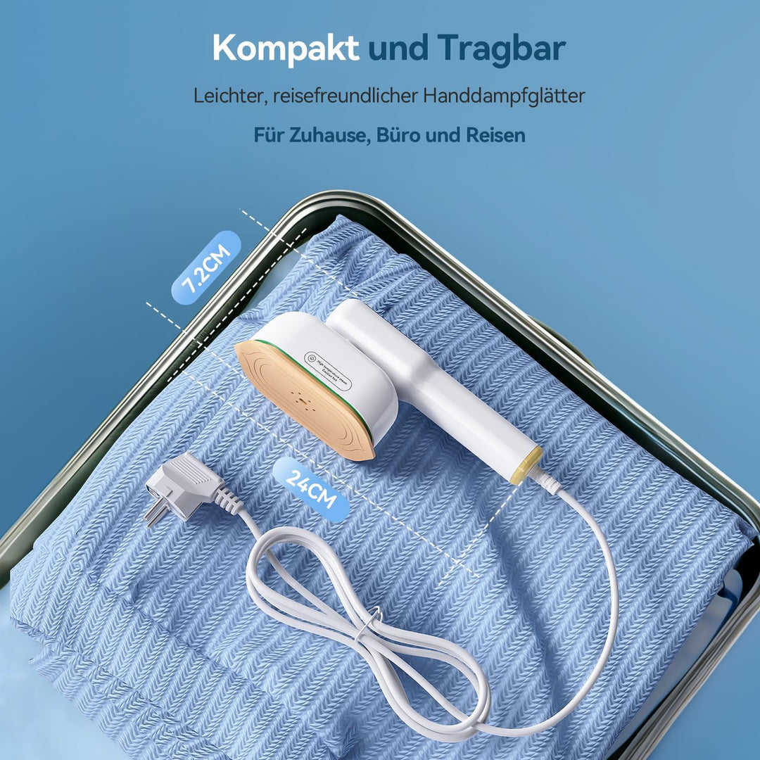 Ombrex 1400W Dampfglätter Steamer, 3-in-1 Handbügeleisen Dampf mit LED-Anzeige, Tragbarer Dampfglätt