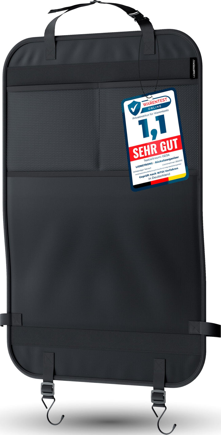 LIONSTRONG® Auto Organizer Kinder Rücksitz [wasserdicht] - Rückenlehnenschutz Auto Kinder - Autositz