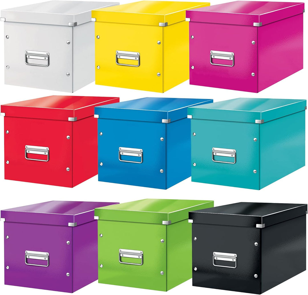 Leitz Click & Store Aufbewahrungsbox mit Deckel Gross, Würfelbox passend für Kallax Regale in Wohnzi