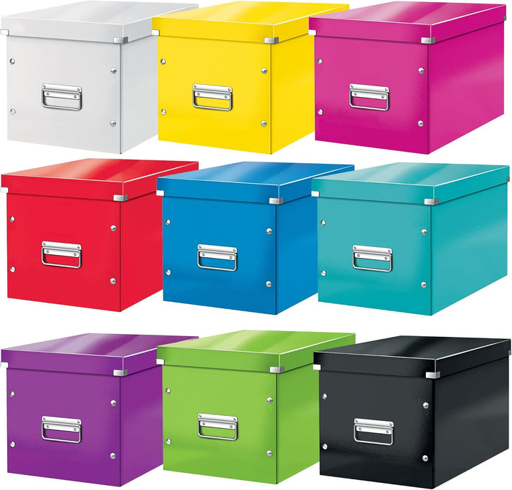 Leitz Click & Store Aufbewahrungsbox mit Deckel Gross, Würfelbox passend für Kallax Regale in Wohnzi