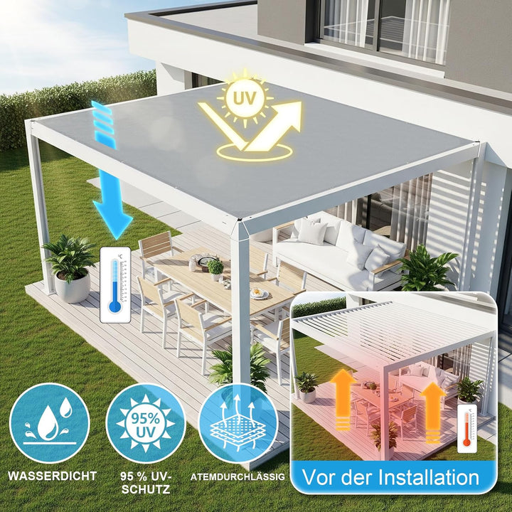 COOL AREA Sonnensegel Wasserdicht Rechteckige 2x3m mit Geraden Kanten Sonnenschutz Wetterschutz PES