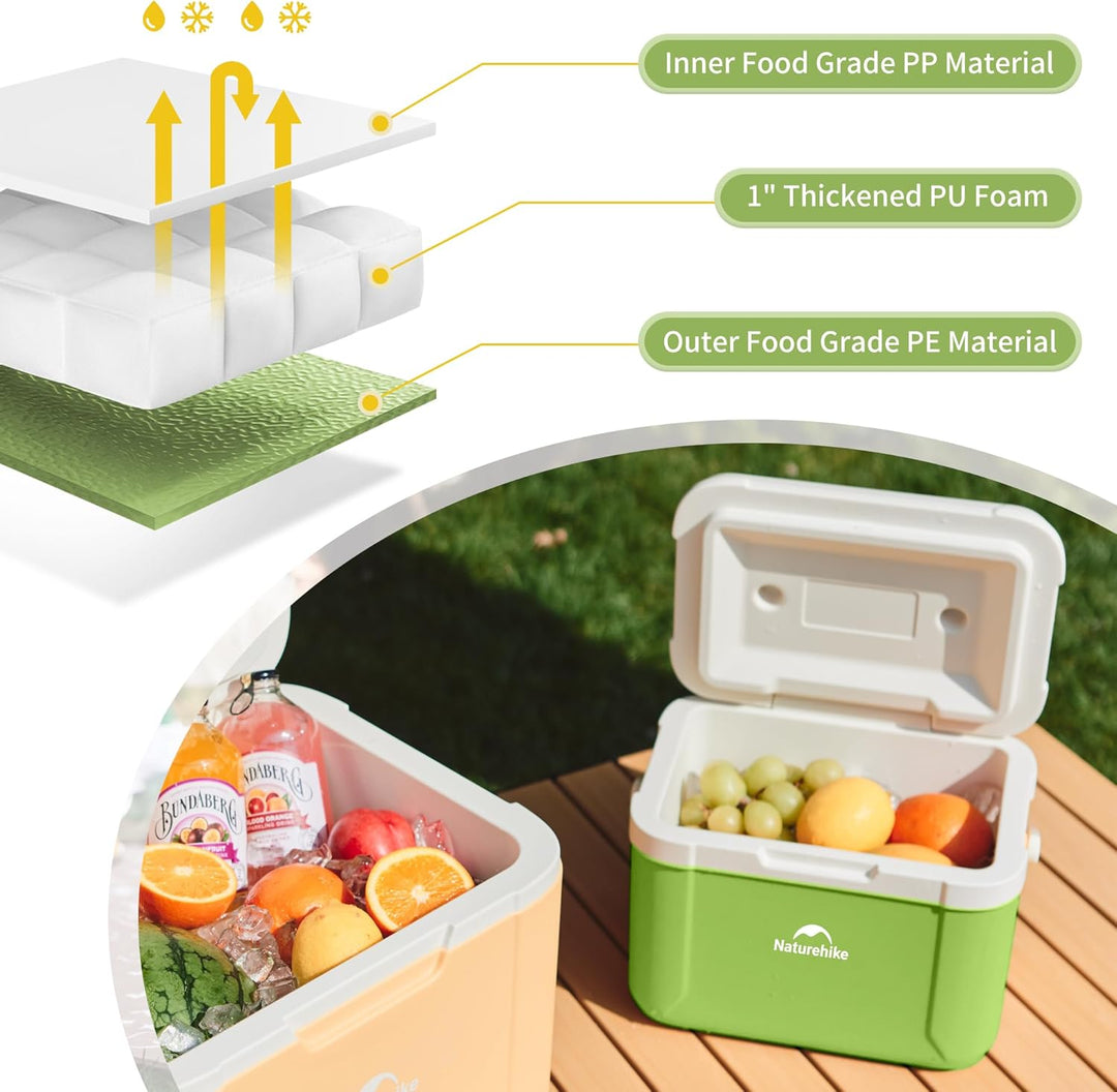 Naturehike Kühlbox 5 Liter/18 Liter Thermobox hochwertige PU Isolierbox 48 Std. Kühlleistung Kühltas