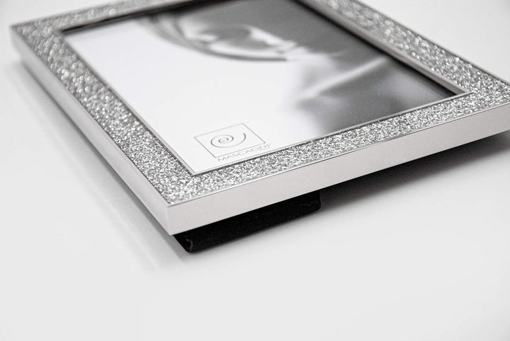 Mascagni M406 Bilderrahmen, Metall mit Glitzer, Silver Waves Kollektion, 20 x 25 cm, 20 x 25 cm