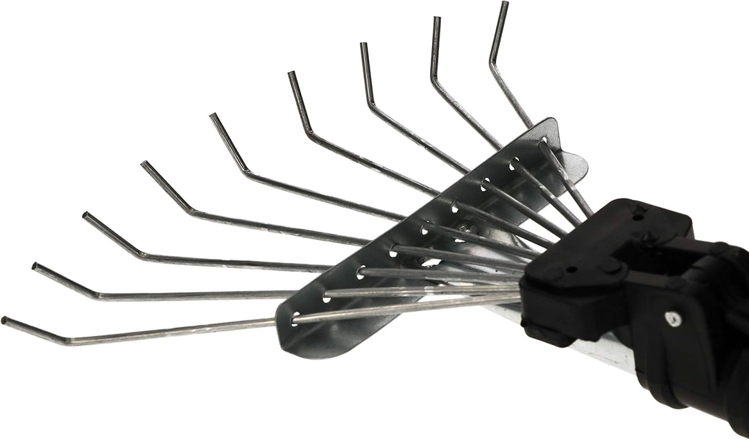 KOTARBAU® Robuster Fächerbesen 20 cm aus Metall Verstellbar 25 - 100 mm Minirechen mit 9 Zinken Laub