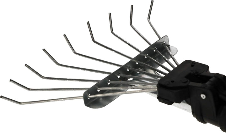 KOTARBAU® Robuster Fächerbesen 20 cm aus Metall Verstellbar 25 - 100 mm Minirechen mit 9 Zinken Laub