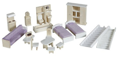roba Puppenhaus, Puppenvilla inkl. 16 Puppenmöbel, Mädchen-Spielzeug liebevoll bedruckt Pastell, Pas