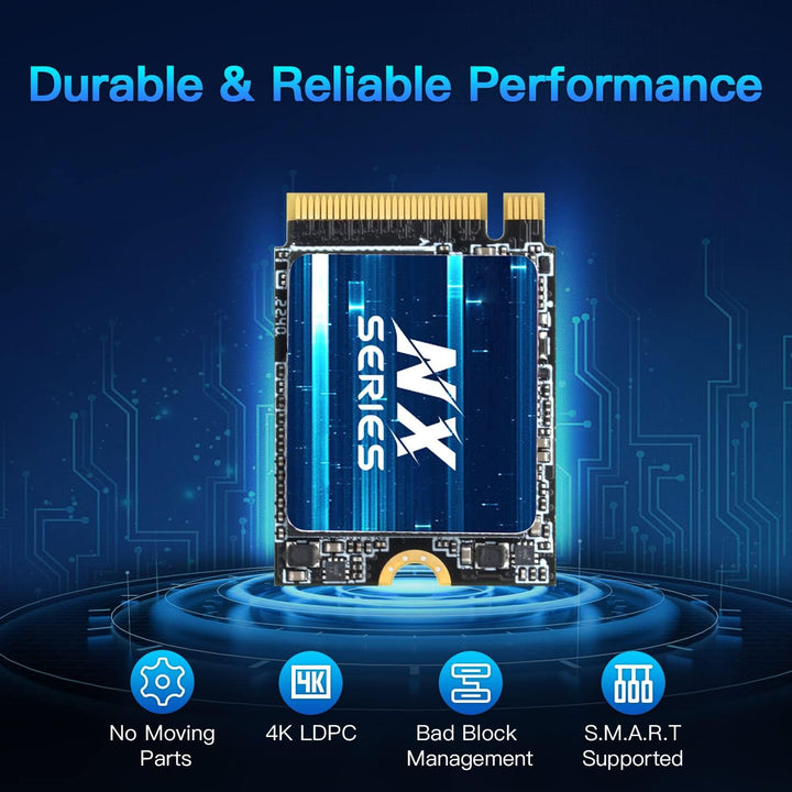 KingSpec 1TB M.2 2230 SSD, M2 NVMe SSD Gen3x4 - Lesegeschwindigkeit bis zu 3500MB/s, Interne PCIe3.0