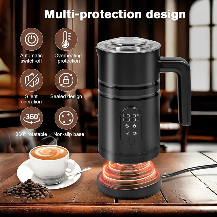 Carehabi Milchaufschäumer Elektrisch 100ml-350ml 4 in 1 Milchschäumer Elektrisch für Heisser und Kal