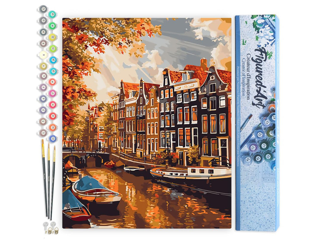 Figured'Art Malen Nach Zahlen Erwachsene Sonnenschein in Amsterdam - Paint by Numbers Basteln DIY Ba
