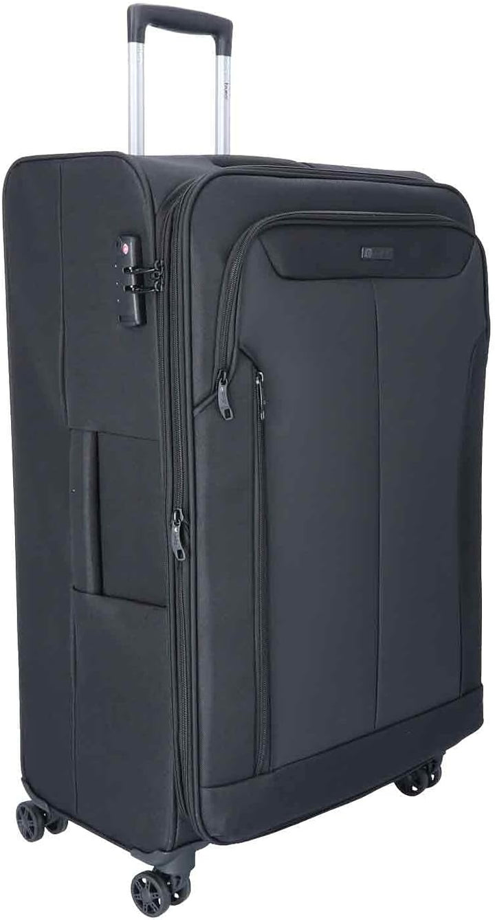 TheTrueC 4 Rollen Koffer Superlight 77cm Kopenhagen, Reissverschlussteiler|Kratzfest, Black