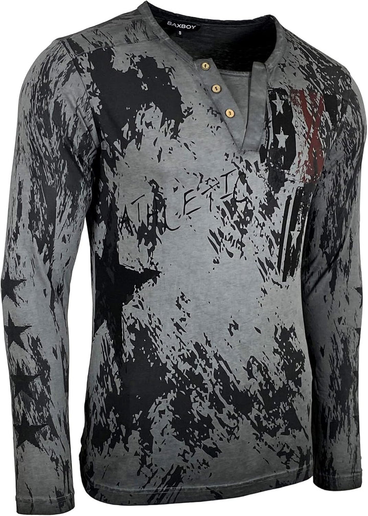 Baxboy Herren Longsleeve T-Shirt Moderner Männer Langarmshirt Langarm Sweatshirt 702 S Anthrazit, S