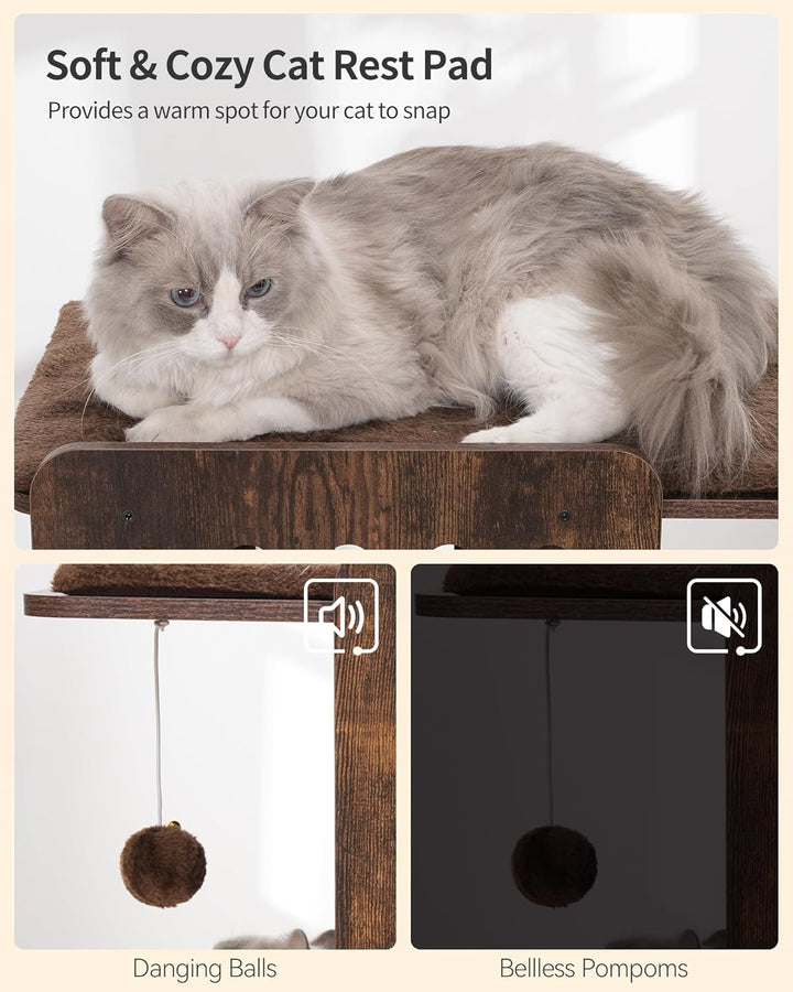 FourFurPets 147 cm Kratzbaum, Kratzbaum Grosse Katzen stabil, moderner katzenbaum für drinnen, hoher