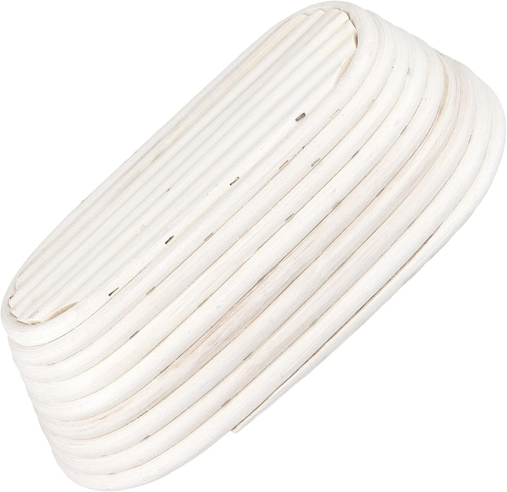 2 Stück Gärkörbchen Oval 25x15x8 cm, Rattan Brot Gärkorb mit Leineneinsatz, Brotgärkörbe Set Brotbac