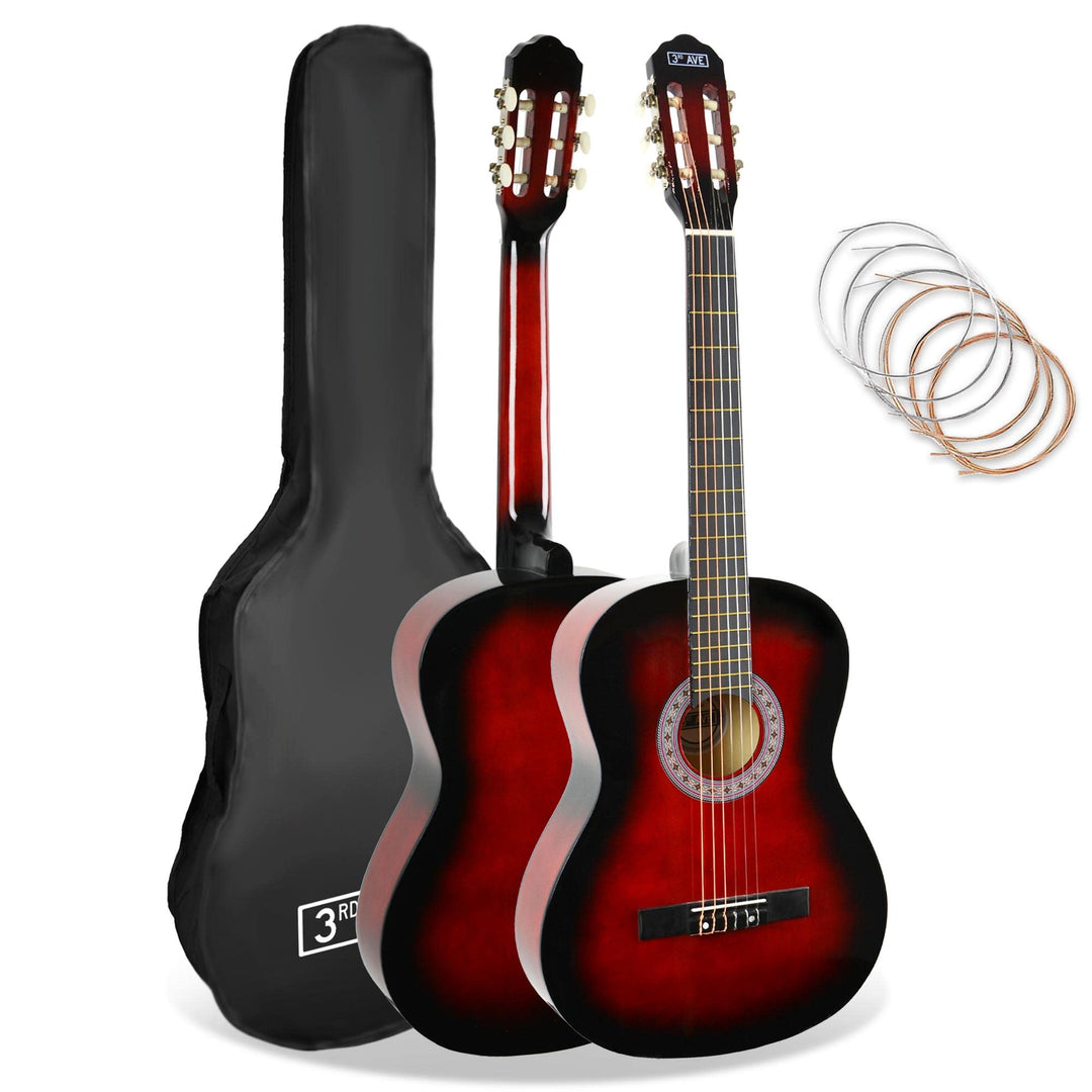 3rd Avenue 3/4 Flamencogitarren-Starterset in Kindergrösse mit Nylonsaiten – mit Tasche, Saiten – in