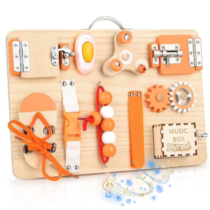 Joyreal Motorikbrett ab 1 2 3 Jahr - Activity Board Montessori Spielzeug Busy Board Montessori Brett