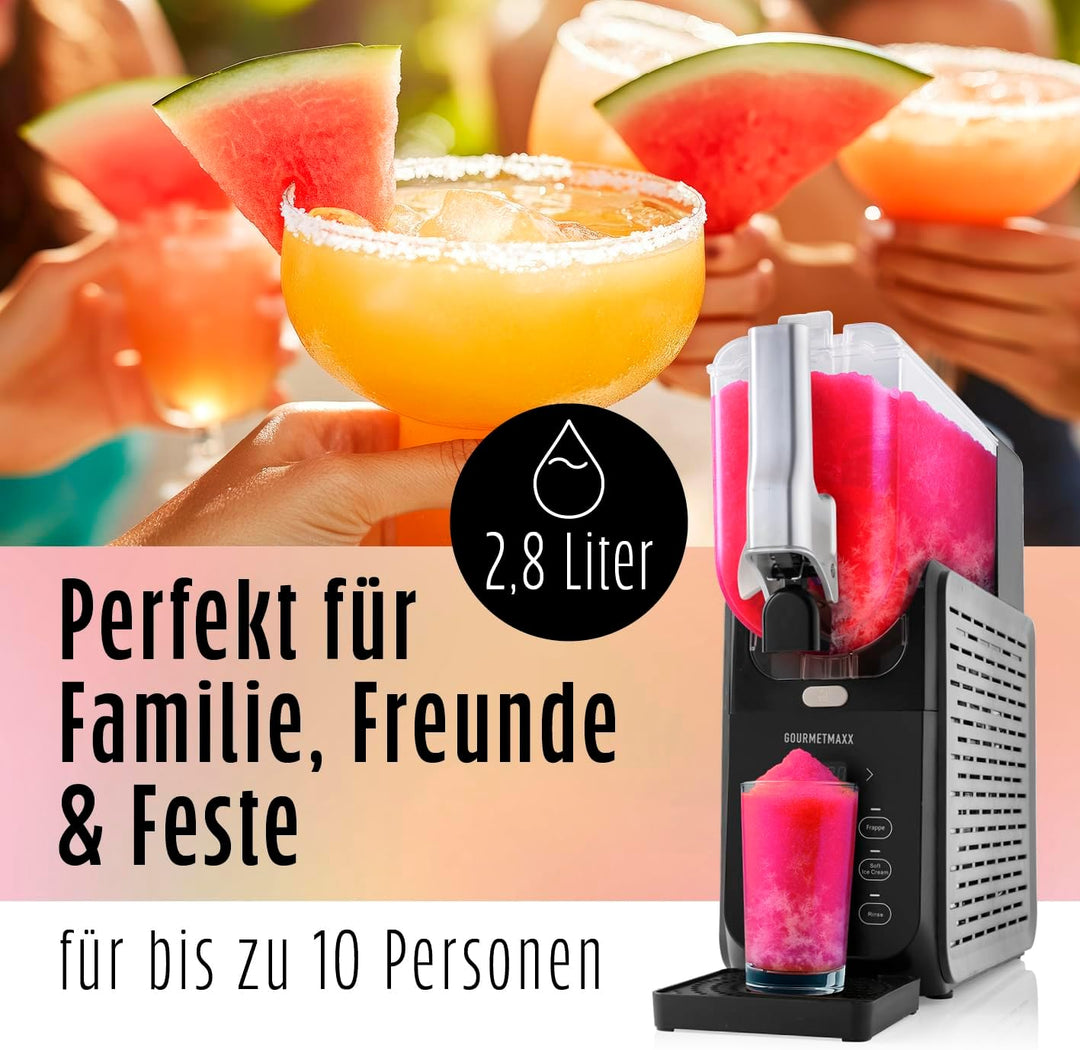 GOURMETmaxx FreezeUp Slush Eis Maschine | Slush Ice Maker mit 5 Modi | Slushmaschine für Slushies, M