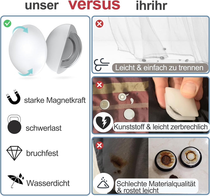 Duschvorhang Gewichte, robuste magnetische Gewichte an der Unterseite mit rostfreier Silikonbeschich