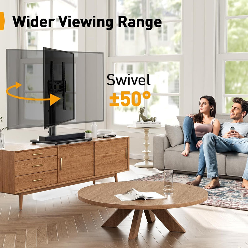 PERLEGEAR TV Standfuss TV Ständer Schwenkbar für 24-55/60 Flach & Curved Fernseher bis zu 40 KG, TV-