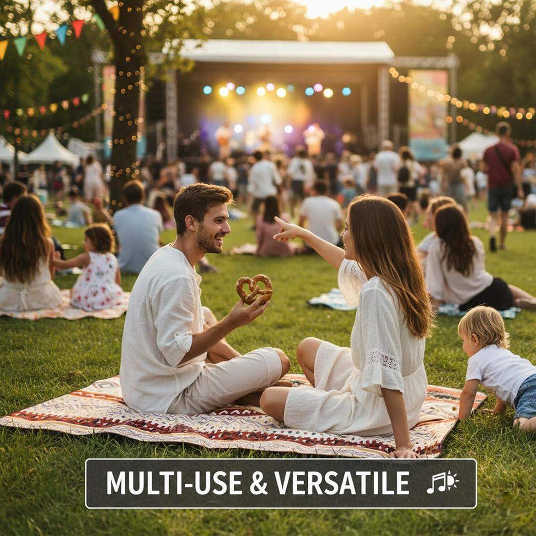 Extra grosse Picknickdecke 150x200 cm wasserdicht – Outdoor Matte für Camping, Strand & Wiese, Beige