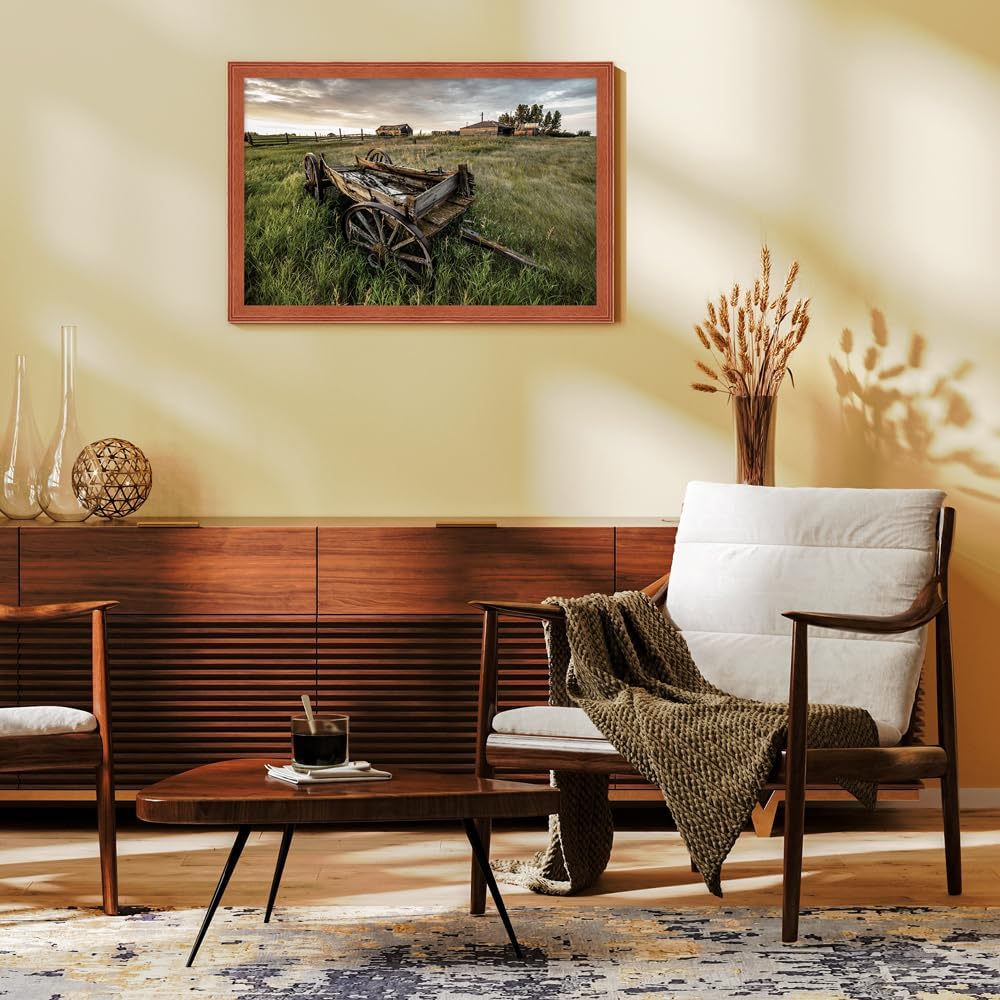 WANDStyle Bilderrahmen KLASSISCH 50x70 I Farbe: Kirschbaum I Holzbilderrahmen I Bilderrahmen Modern