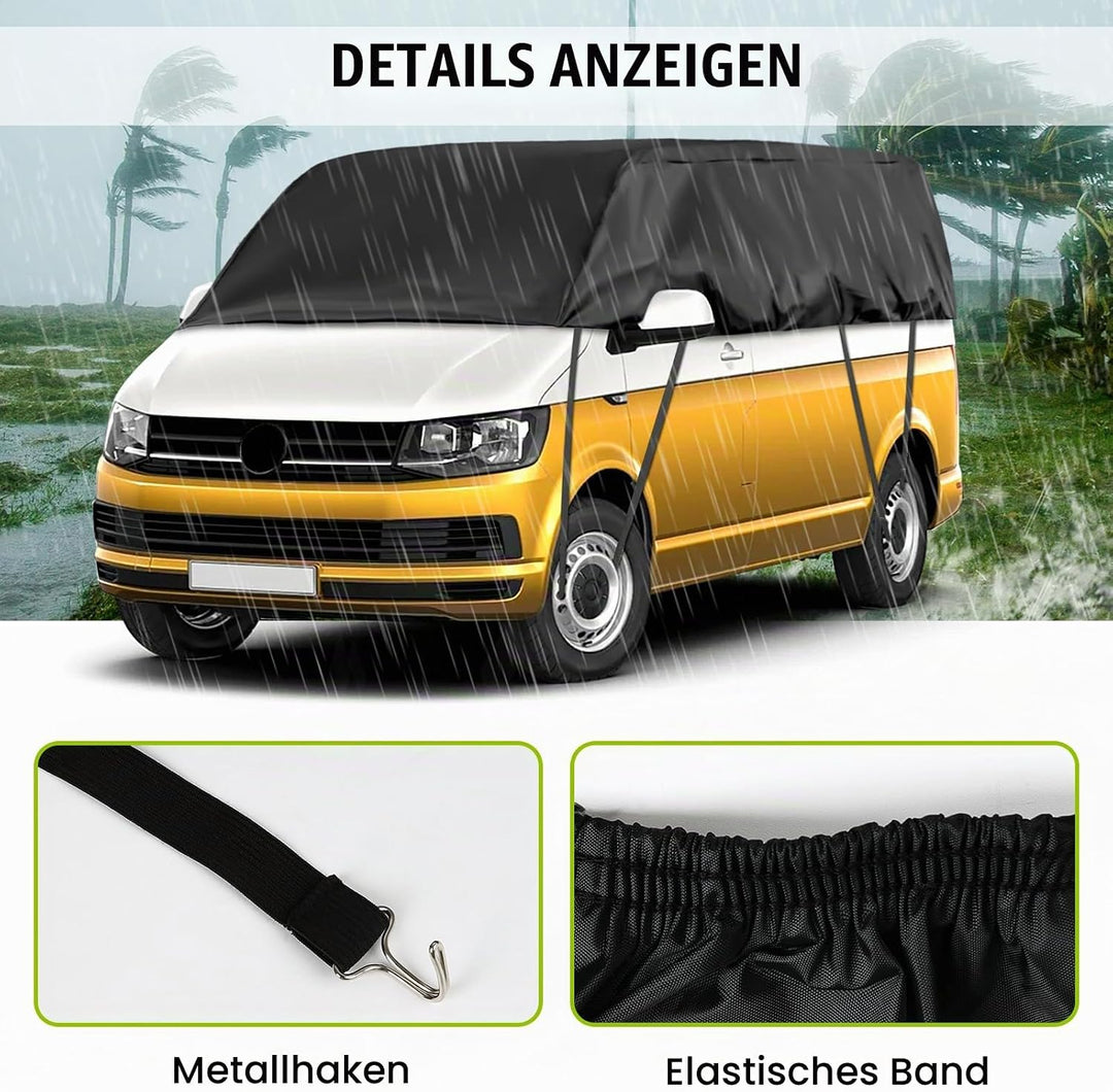 Autoabdeckung Wasserdicht Ersatz für VW T5 T6 SWB, Sonnenfest Hälfte Autoabdeckung, Halbgarage UV Be