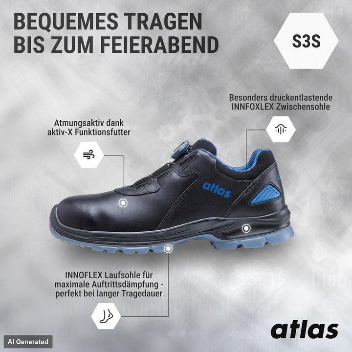 ATLAS Werkschoenen CL400 White S2 ESD SRC -36, Schwarz