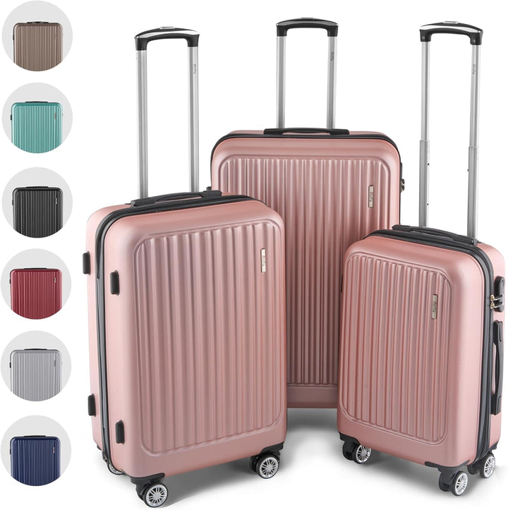 Easy Move ABS Hartschalenkoffer [ERGONOMISCH & SICHER] - Grosser Trolley Koffer mit 360° Rädern, Zah