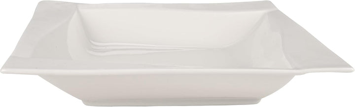 6-Tlg Suppenteller Tief aus Porzellan - 20,5 cm - Pastateller Set 6 Personen - Weiss Tiefe Teller -