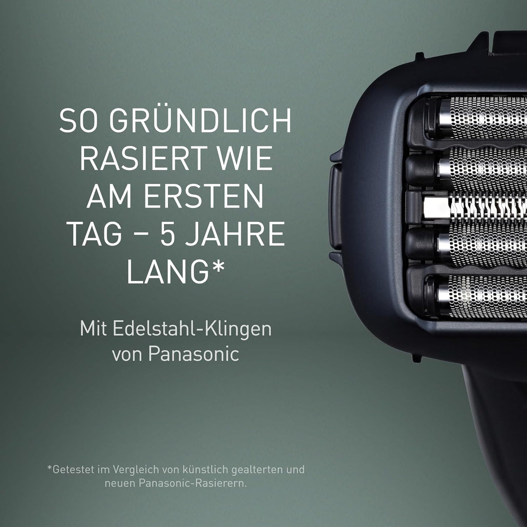 Panasonic Series 800 ES-LV97 Nass/Trocken-Rasierer, 5-fach-Scherkopf mit Linearmotor, inklusiv Reini