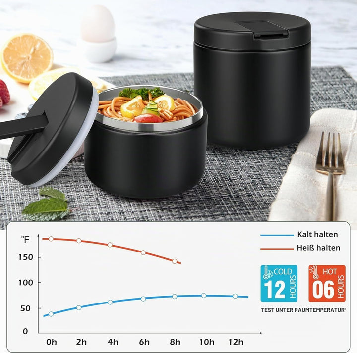 Itslife Thermobehälter für Essen 560ml Edelstahl Warmhaltebebehälter, Auslaufsicherer Lunchbehälter