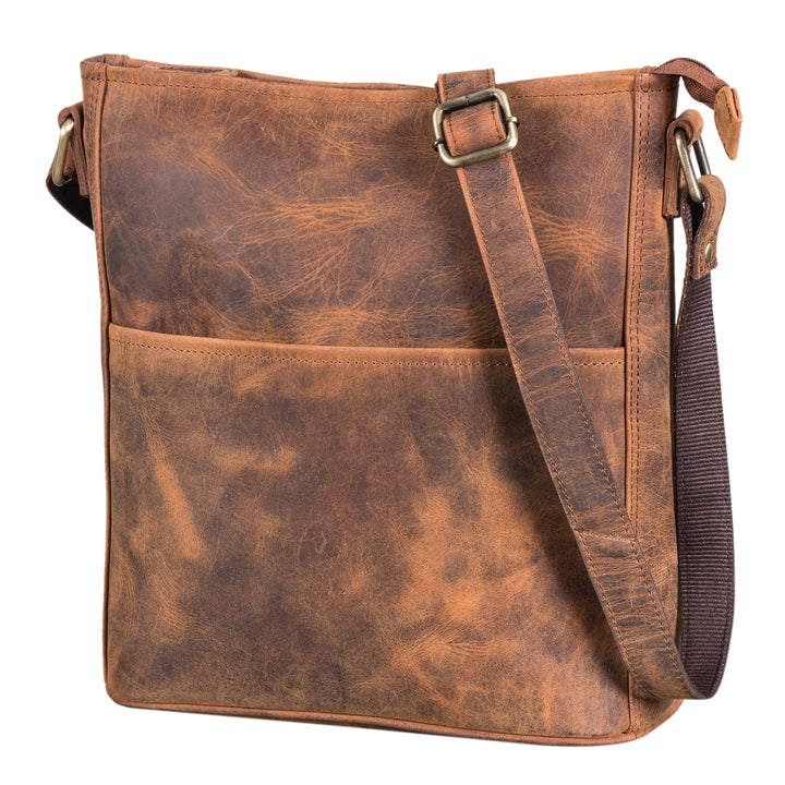 LEABAGS Leder Handtasche Damen I Premium Echtleder Umhängetasche I Schultertasche I Damentasche I Tr