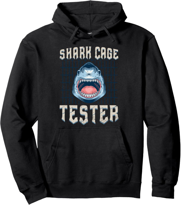 Shark cage tester cool amputee funny Pullover Hoodie