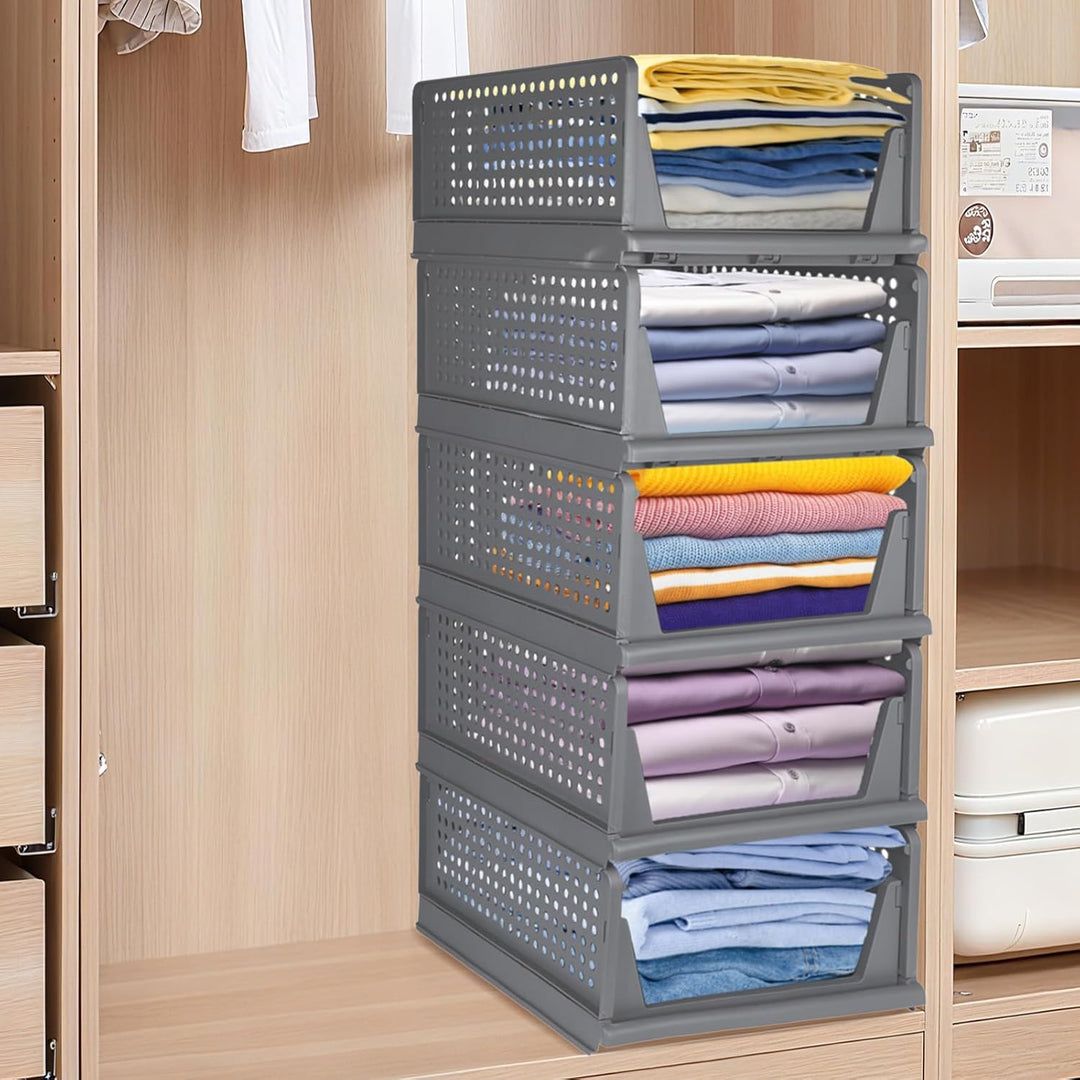 HUOLE 5 Stück Schubladen-Organizer, Kunststoff, Aufbewahrungsbox, für Kleidung, Unterwäsche, Hose, f