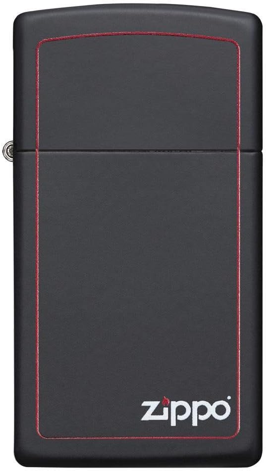 Zippo Black Matte Slim w/Border
