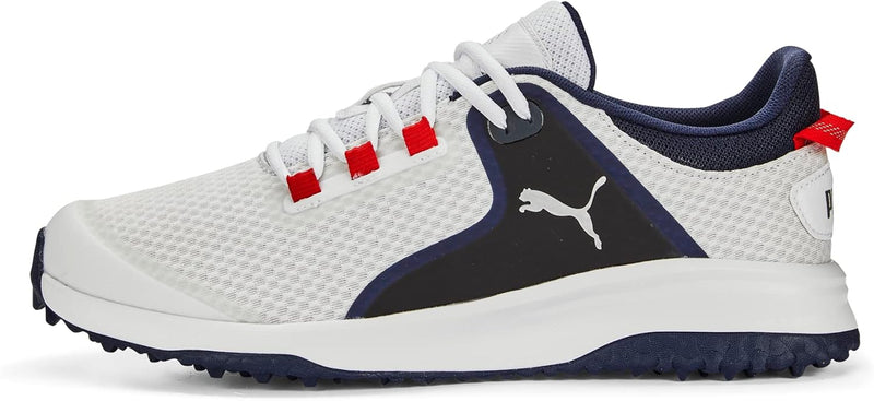 PUMA Herren Fusion Grip Extra Wide Golfschuh 41 EU Weit Puma White Puma Silver Puma Na, 41 EU Weit P