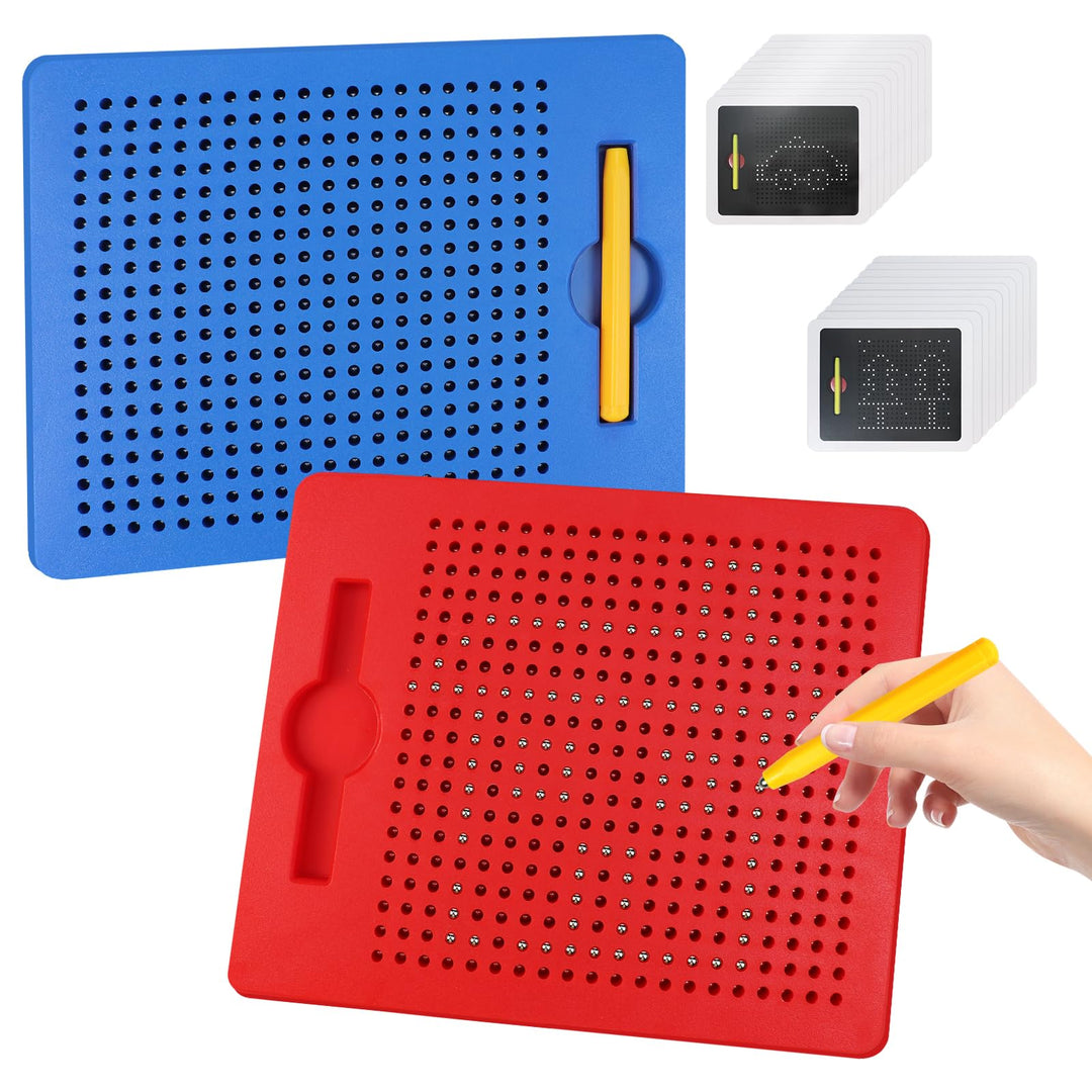 2 Stück Magnetische Zeichenbretter, Kinder Magische Magnetspiel, Magnetisches Stahlkugel Zeichenbret