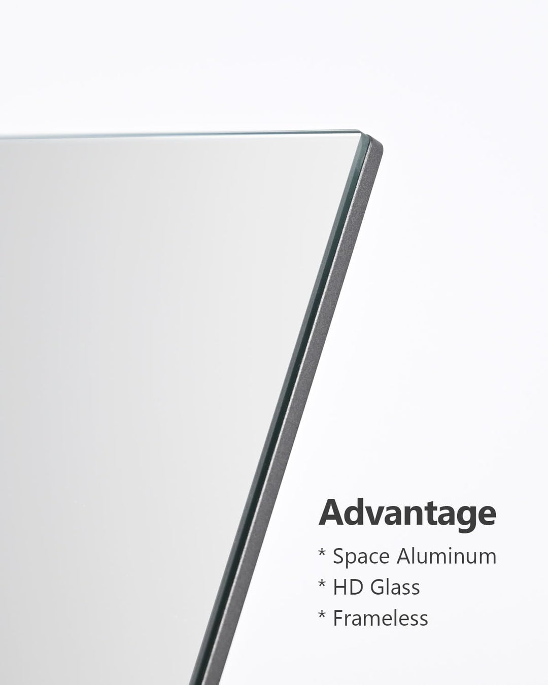 NEZZOE Rechteckiger Schminkspiegel für den Schreibtisch, 12 Zoll Aluminium Tischspiegel, Thekenspieg