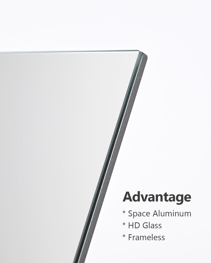 NEZZOE Rechteckiger Schminkspiegel für den Schreibtisch, 12 Zoll Aluminium Tischspiegel, Thekenspieg